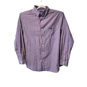 CHAPS Mens Striped Long Sleeve Button Down Shirt Casual Dress Shirt XXL Blue Red